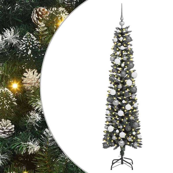 vidaXL Kunstkerstboom met 300 LED Groen 180 cm PVC en Plastic en Staal