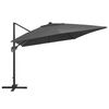 vidaXL Zweefparasol met LED en aluminium paal 400x300 cm antraciet