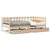 vidaXL Slaapbank met lades 90x190 cm massief grenenhout
