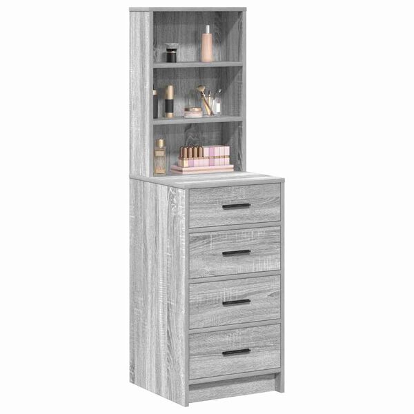 vidaXL Highboard met lade Grijs sonoma 40 x 41 x 135 cm Bewerkt hout