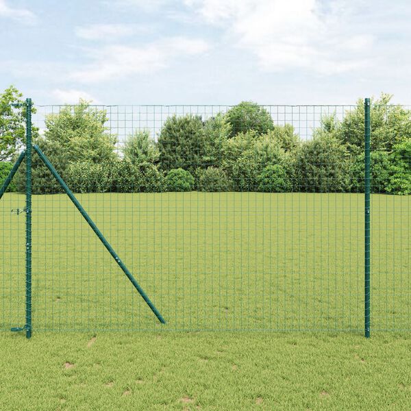 vidaXL Hek Post Anders 52 pcs Groen 3,2 x 3,2 x 210 cm Staal