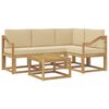 vidaXL Buiten bankenset 5 st Wit en Beige