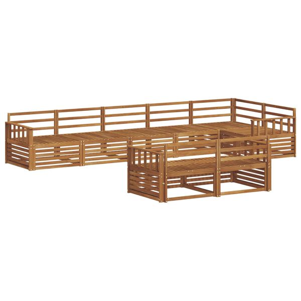 vidaXL Buiten bankenset 8 pcs Naturel Massief Acaciahout