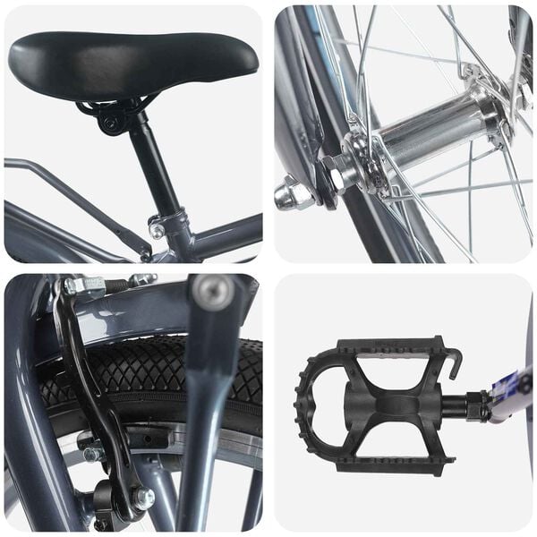 vidaXL Kinderfiets 20 Inch voor 6-11 jaar oud Donkergrijs