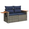 vidaXL 7-delige Loungeset met kussens poly rattan acacia grijs