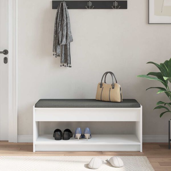 vidaXL Halbank Wit 103 x 38 x 45 cm Ge&iuml;ndustrialiseerd hout en stof