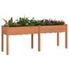 vidaXL Plantenbak met voering 203x53x76 cm massief vurenhout bruin