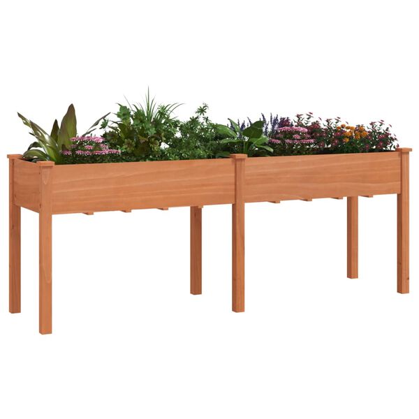 vidaXL Plantenbak met voering 203x53x76 cm massief vurenhout bruin