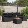 vidaXL Tuin Sofa Set 6 pcs Zwart
