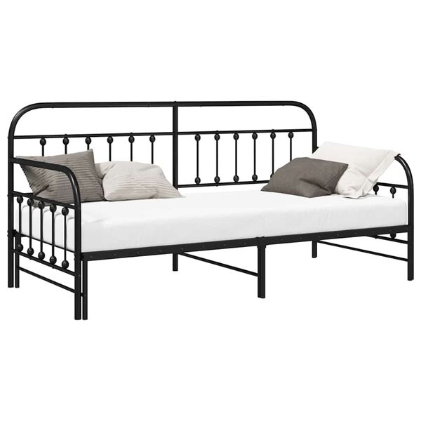 vidaXL Bedframe voor een daybed Zwart 107 x 203 cm Staal