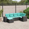 vidaXL 7-delige Loungeset met kussens poly rattan grijs
