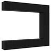 vidaXL Tv-meubelset Wandgemonteerd 5 pcs Zwart Eiken Bewerkt hout
