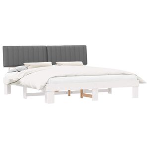 vidaXL Bedframe met Gevoerd Hoofdgedeelte Lichtgrijs 200 x 200 cm