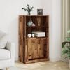 vidaXL Hoge kast 60x35,5x103,5 cm bewerkt hout oud houtkleurig