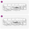vidaXL Buiten bankenset met kussen 8 pcs Natuurlijk en Zwart