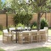 vidaXL Tuin eettafelset 9 pcs Beige poly rattan