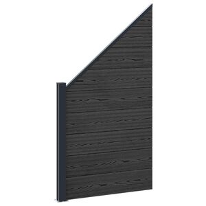 vidaXL Hek set 95 x 180 cm WPC en Aluminium Zwart