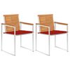 vidaXL Tuinstoelen 2 st met kussens massief acaciahout en staal