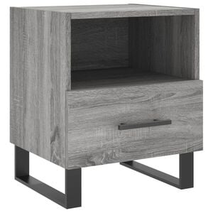 vidaXL Nachtkastje 40x35x47,5 cm bewerkt hout grijs sonoma eikenkleur
