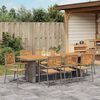 vidaXL Tuin eettafelset 9 pcs Grijs en Bruin poly rattan