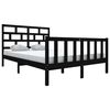 vidaXL Bedframe massief grenenhout zwart 150x200 cm