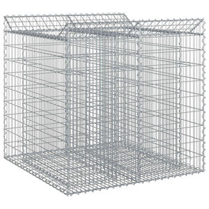 vidaXL Gabion Verhoogd Bed 2 pcs Zilverkleurig