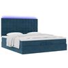 vidaXL Bed poef met matrassen en leds 200x200 cm fluweel donkerblauw