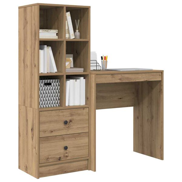 vidaXL Bureau met lade 2 pcs Artisan Eiken