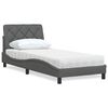 vidaXL Bed met matras stof donkergrijs 90x200 cm