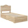 vidaXL Bedframe met hoofdeinde Sonoma Eiken 70 x 190 cm Bewerkt hout