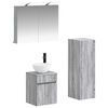vidaXL Badkamermeubelset 4 st Grijs Sonoma Bewerkt hout en glas