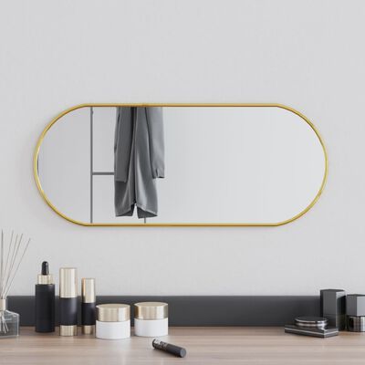 vidaXL Wandspiegel 60x25 cm ovaal goudkleurig