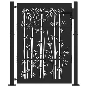 vidaXL Tuinpoort met slot Zwart 110 x 155 cm Gepoedercoat staal
