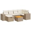 vidaXL 7-delige Loungeset met kussens poly rattan beige