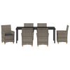 vidaXL Tuin Eetset 7 pcs Grijs poly rattan
