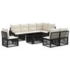 vidaXL Tuinbankenset 9 st Zwart en Cream Wit poly rattan