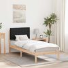 vidaXL Bedframe met Gevoerd Hoofdgedeelte Zwart 75 x 190 cm