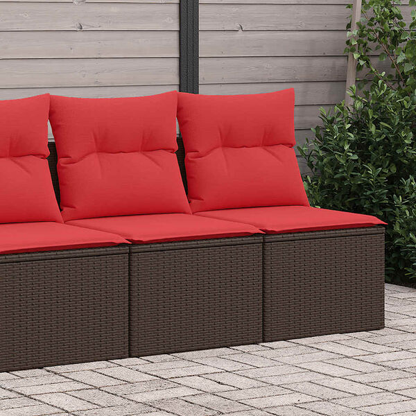 vidaXL 2-delige Loungeset met kussens poly rattan acacia bruin