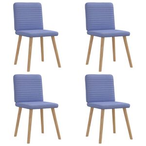 vidaXL Eetkamerstoelen 4 st stof jeansblauw