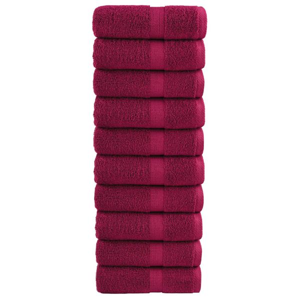 vidaXL Premium washandjes SOLUND 10 stuks bordeaux 30x30 cm 600 g/m&sup2;