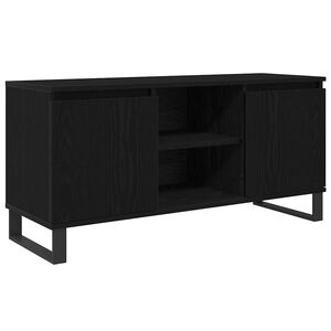 vidaXL TV-kast 104 x 35 x 50 cm Zwart Eiken Bewerkt hout