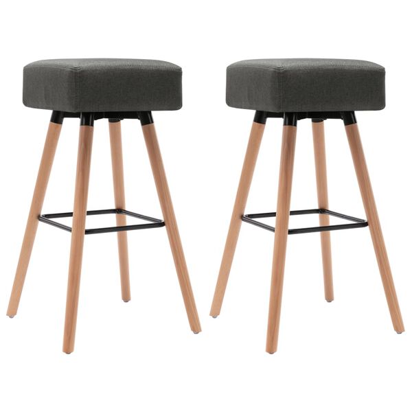 vidaXL Barstoelen 2 st stof donkergrijs