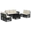 vidaXL Tuinbankenset 8 st Zwart en Cream Wit poly rattan