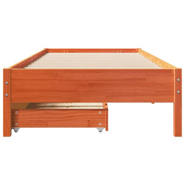 vidaXL Bedframe zonder matras massief grenenhout wasbruin 100x200 cm