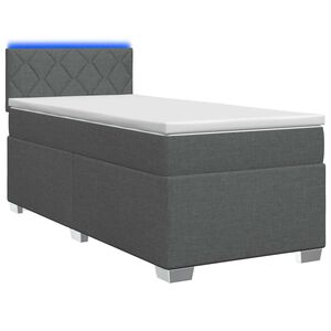 vidaXL Boxspring Bed met Matras en LED Donkergrijs 80 x 200 cm Stof