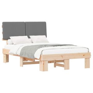 vidaXL Bedframe met Gevoerd Hoofdgedeelte Lichtgrijs 120 x 200 cm