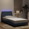 vidaXL Bedframe met LED zonder matras fluweel donkergrijs 100x203 cm