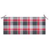 vidaXL Bank Batavia met rood geruit kussen 120 cm massief teakhout
