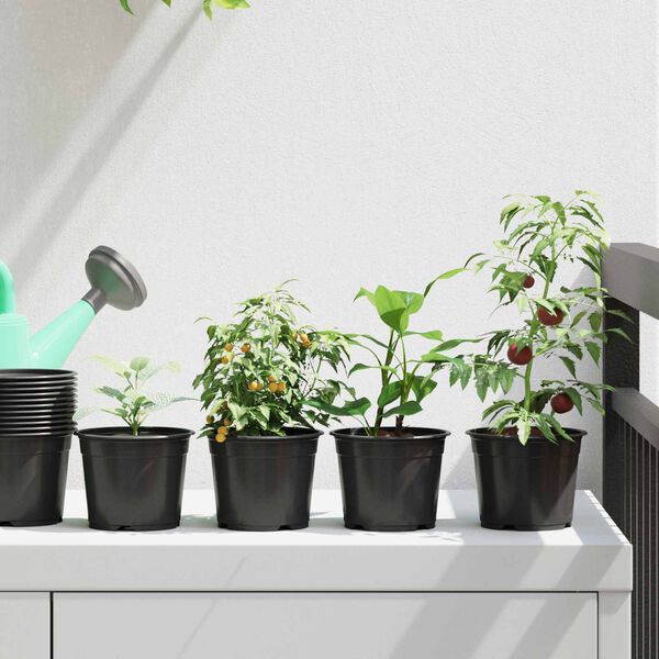 vidaXL Bloempot 50 pcs Zwart &Oslash; 15 x 12.5 cm Kunststof