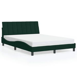 vidaXL Bedframe zonder matras "Hanko" 140x200 cm fluweel donkergroen